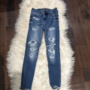 Distressed Blue American Eagle Jeans